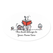 Cute Vintage Squirrels Reading Books