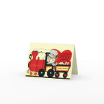 Cute Vintage Train Valentine's Day Card Cards Cat