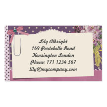 Cute violet vintage bussines card business card templates