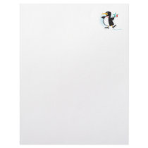 cute waiter penguin on skates personalized letterhead
