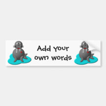 Cute walrus in water bumper sticker