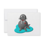 Cute walrus in water