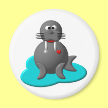 Cute walrus in water magnets