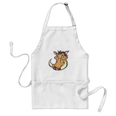 Cute Warthog Cartoon Shirt Aprons by graphicdesigner