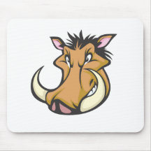 Cute Warthog Cartoon Shirt Mousepads