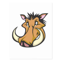 Cute Warthog Cartoon Shirt Postcards