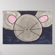 Cute Watercolor Mouse Poster