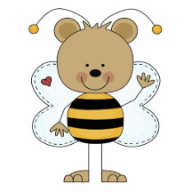 cute waving bumble bee bear photo cutouts