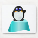Cute Waving Penguin Mouse Pads