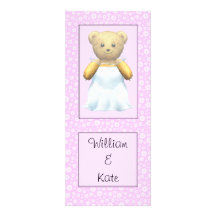 Cute Wedding Bride Teddy Bear Personalized Announcement