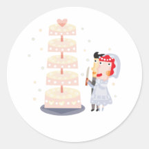 Cute, "Wedding Cake" design Stickers