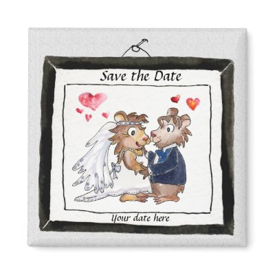 Cute Wedding Cartoon Save the Date Magnets by zooogle