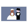 Cute wedding couple bookmark