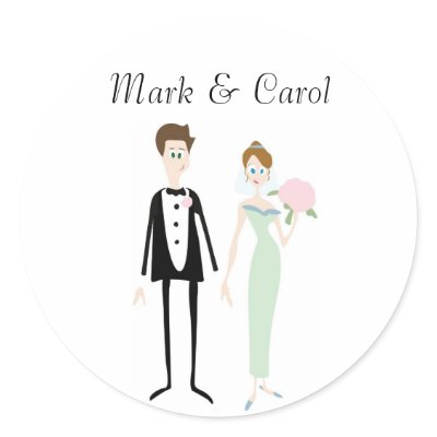 Cute Wedding Couple Stickers by mrssocolov2