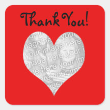 Cute wedding couple thank you square stickers