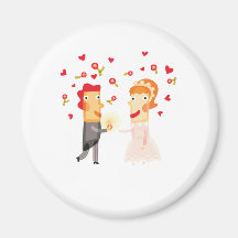 Cute, "Wedding Day Couple" design Magnet