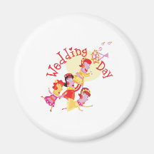 Cute "Wedding Day" design Fridge Magnets