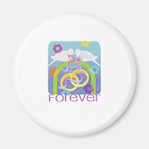 Cute, "Wedding" Forever Doves design Magnets