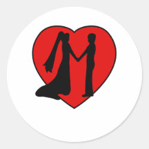 Cute, "Wedding Heart" design Sticker
