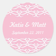 Cute Wedding Stickers in Pink