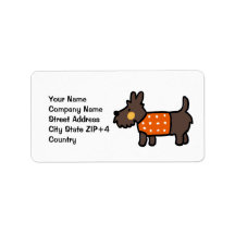 cute west highland terrier dog labels
