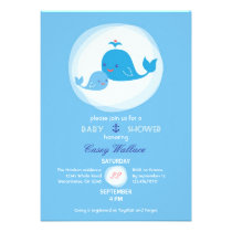 Cute Whale Baby Shower Invitation invitations