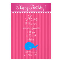 Cute whale birthday invitation