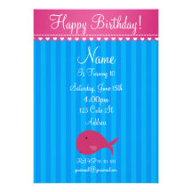 Cute whale birthday invitation