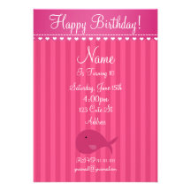 Cute whale birthday invitation