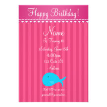 Cute whale birthday invitation