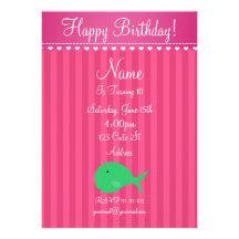 Cute whale birthday invitation