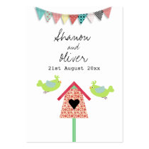Cute Whimsical Birds Wedding Favour Tags Business Card