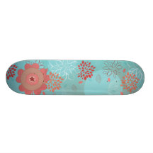 cute whimsical flowers and bokeh 2 skateboards
