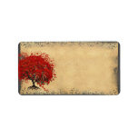 Cute Whimsical Heart Leafed Tree Red