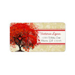 Cute Whimsical Heart Leafed Tree Red Pink Dots