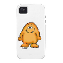 Cute whimsical orange Monster by Send2smiles iPhone 4 Cases