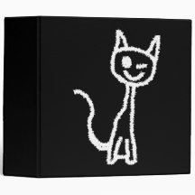 Cute White Cat. Vinyl Binders