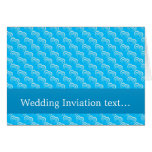 Cute white love hearts on blue surface greeting cards