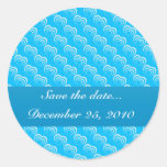 Cute white love hearts on blue surface stickers