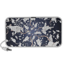 Cute White Mice. In Deep Space. Custom Notebook Speaker