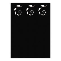Cute White Mouse Design. Spiral of Mice. Custom Invites
