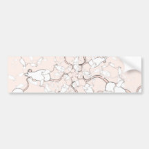 Cute White Mouse Pattern. Mice on Pink. Bumper Sticker