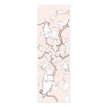 Cute White Mouse Pattern. Mice on Pink. Business Cards