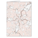 Cute White Mouse Pattern. Mice on Pink. Greeting Cards