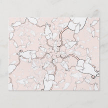 Cute White Mouse Pattern. Mice on Pink. Flyers