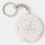 Cute White Mouse Pattern. Mice on Pink. Key Chain