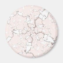 Cute White Mouse Pattern. Mice on Pink. Refrigerator Magnet