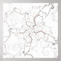 Cute White Mouse Pattern. Mice on White. Poster