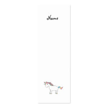 Cute white rainbow unicorn business card template