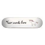 Cute white rainbow unicorn skateboards